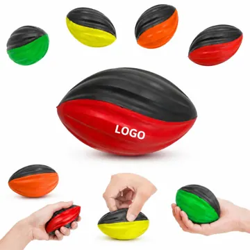 Soft PU Foam Football Stress Reliever Spiral Texture