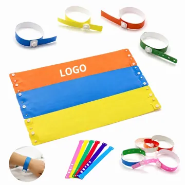 Colorful Snap Lock Plastic Wristbands with Dot Pattern