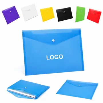 A4 Waterproof PP Document Pouch with Snap Closure