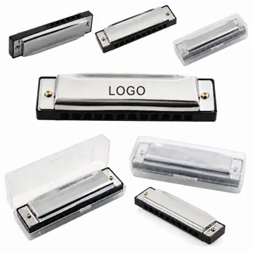 Customizable 10-Hole Metal Harmonica with Case