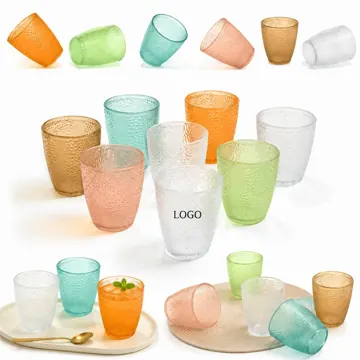 Stackable Hammered Acrylic Cups for Indoor & Outdoor Use