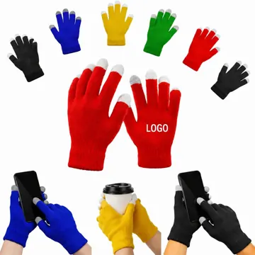 Warm Touchscreen Gloves for Winter, Knitted with Conductive