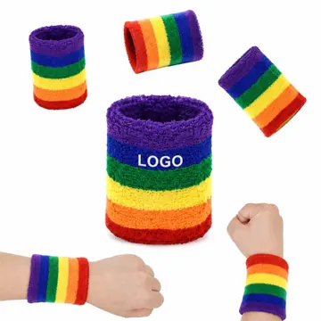 Rainbow Quick-Dry Sweat Wristband for Running & Gym