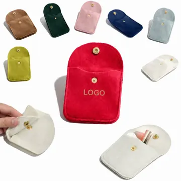 Customizable Velvet Snap Pouch for Jewelry Storage