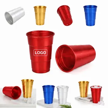16oz Reusable Aluminum Drinking Cups for Cold Beverages