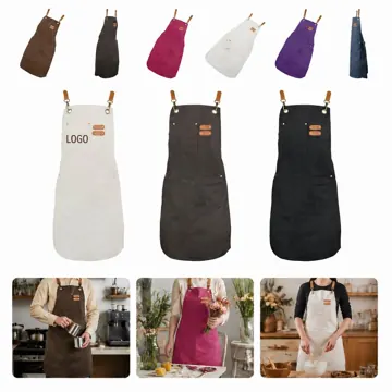 Adjustable Twill Kitchen Apron for Cooking, Baking