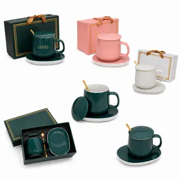 Ceramic Mug Warmer Set with Auto Shut-Off for Desk Use