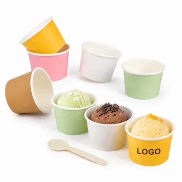 Customizable 4oz Disposable Paper Cups for Ice Cream