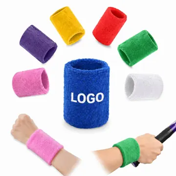 Breathable Cotton Terry Sports Wristband for Sweat