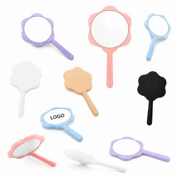 Elegant Flower-Shaped Handheld Mirror for Makeup & Travel