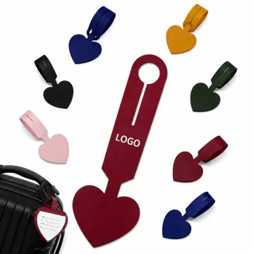 Heart PU Leather Luggage Tag with ID Window