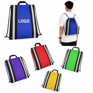 Reflective Drawstring Backpack for Safe Night Use