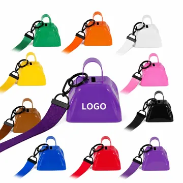 Portable 3-Inch Metal Cowbell Handbell with Grip