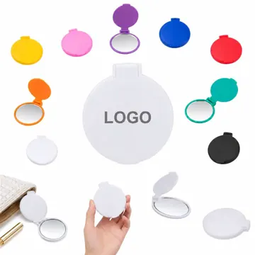 Foldable Mini Round Mirror for Travel Makeup Grooming