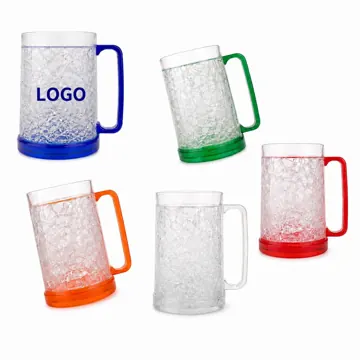 Double Wall Frosty Freezer Ice Mug for Cold Beer
