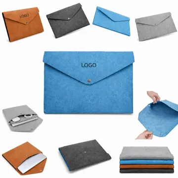 A4 Felt Document Envelope with Snap Closure, Lightweight