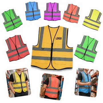 High Visibility Reflective Safety Vest with Zipper