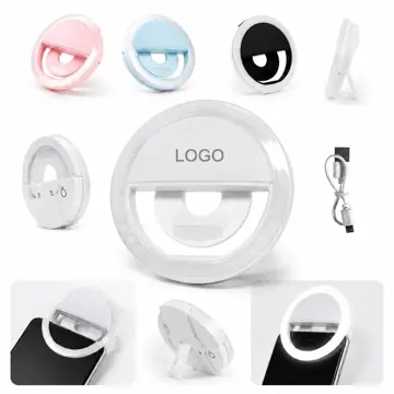 Rechargeable Clip On Selfie Ring Light with Adjustable