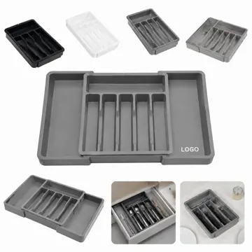 Expandable Cutlery Organizer with Adjustable Compartments