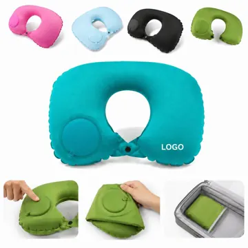 Inflatable U Neck Travel Pillow with Compression Design
