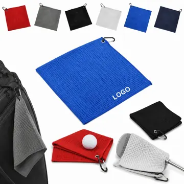 Microfiber Golf Towel with Carabiner Clip, Quick-Dry