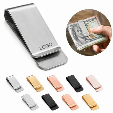 Vintage Stainless Steel Money Clip with Spring-Loaded Grip