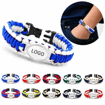 Nylon Paracord Survival Bracelet with Adjustable Knot
