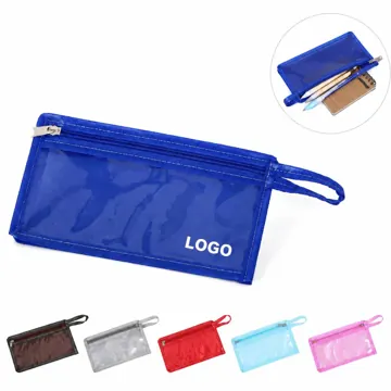 Clear PVC Oxford Pencil Case with Secure Zipper