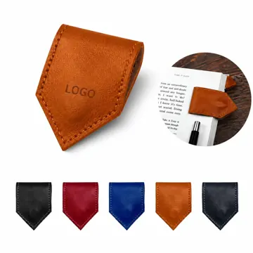 Magnetic Faux Leather Bookmark, Triangular Page Holder