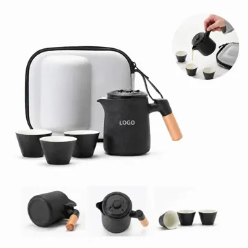 Portable Ceramic Tea Pot Set with Carrying Case