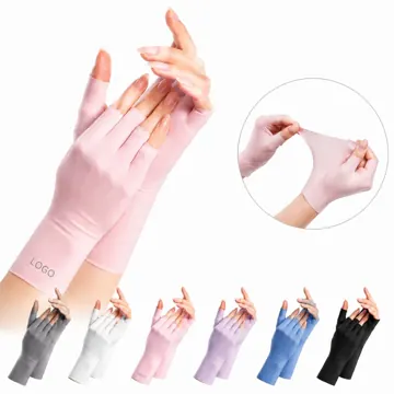 UV Protection Ice Silk Gloves for Manicure & Sun Shield
