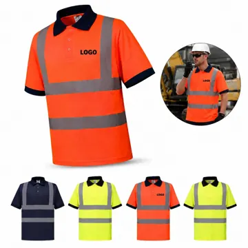 Reflective Safety Polo Shirt with High-Visibility Strips