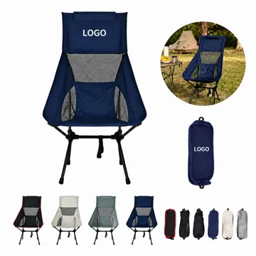 High Back Folding Moon Chair with Steel Frame, 300 lbs