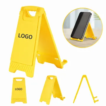 Foldable Warning Sign Phone Holder with Mirror