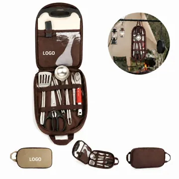 8-Piece Stainless Camping Cookware Set with Non-Stick