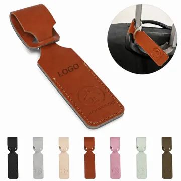 Double-sided PU Leather Luggage Tag with Transparent ID Slot
