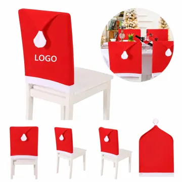 Red Stretch Chair Cover Holiday Hat Decor
