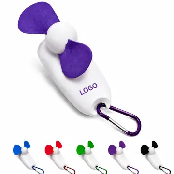 Rechargeable LED Carabiner Mini Fan with 3 Speeds