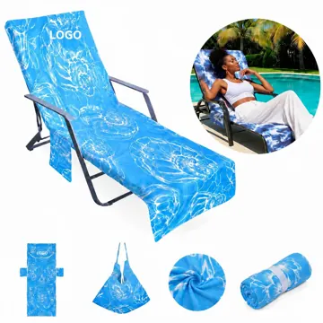 Microfiber Beach Chair Towel with Fitted Elastic Corners