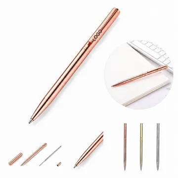 Metal Twist Ballpoint Pen with Refillable Ink, Smooth