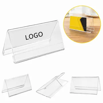 V-Shaped Double-Sided Acrylic Desk Name Plate for Office