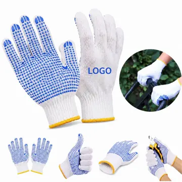 Anti-slip Cotton Work Gloves with Enhanced Grip