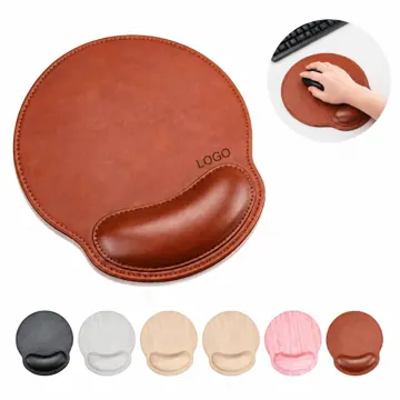 Memory Foam Wrist Rest Mouse Pad with Non-Slip PU Leather