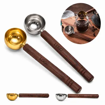 Stainless Steel Coffee Scoop with Wooden Handle