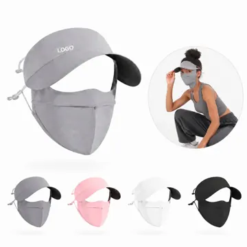 UV Protection Ice Silk Face Shield Hat with Brim for Outdoor
