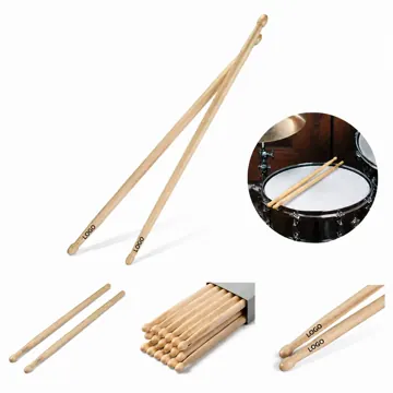 Hickory Wood Drumsticks with Wood Tip for Acoustic Drums