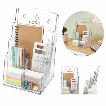 3-Tier Clear Acrylic Brochure Holder Display Stand
