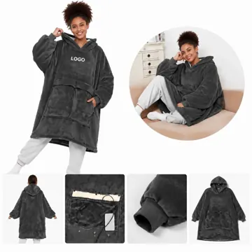 USB 3-Zone Heated Hooded Blanket with Auto Shut-Off