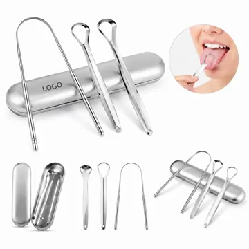 Stainless Steel Tongue Scraper Set for Oral Hygiene