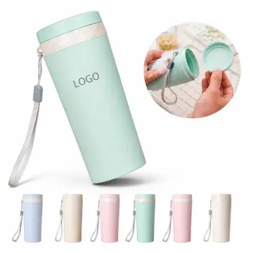 Eco Wheat Straw Water Bottle with Leak-Proof Lid